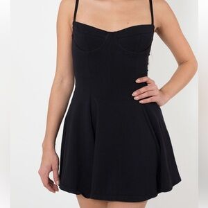 Black velvet American apparel skater dress